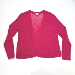 J. Jill Cardigan Women Small Petite Pink Open Front Linen Viscose Knit SSW119362